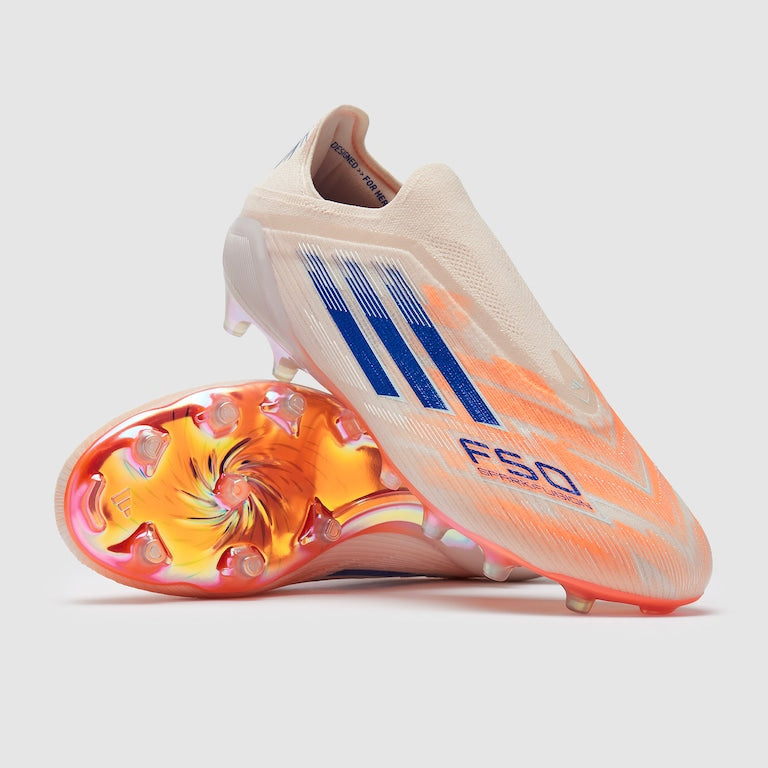 adidas F50 Elite Laceless FG - White Blue