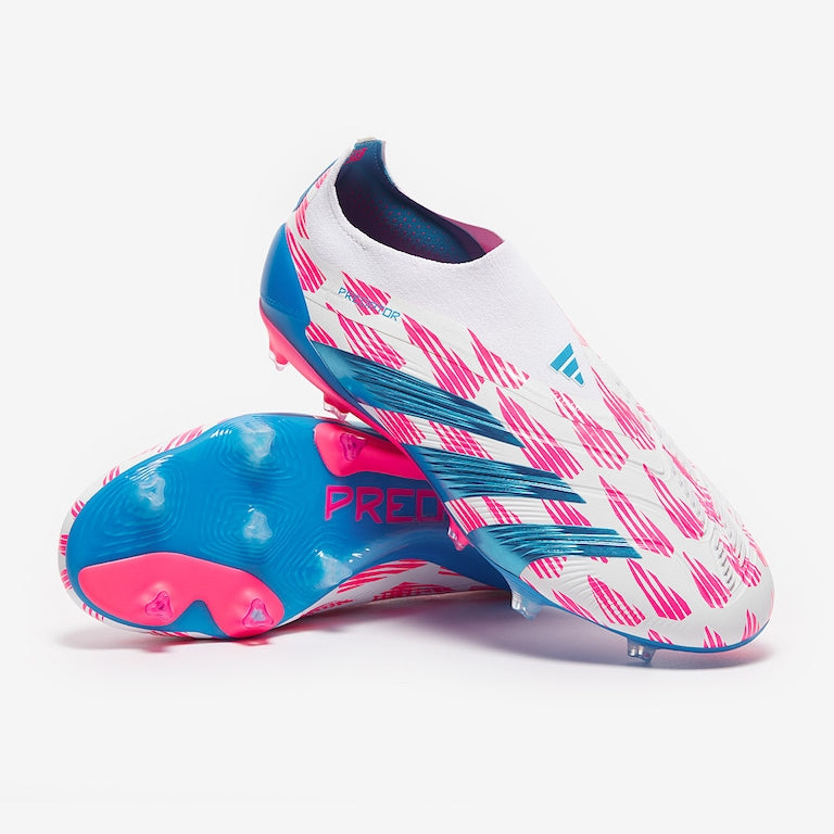 ADIDAS PREDATOR Laceless ELITE FG - White Pink Blue